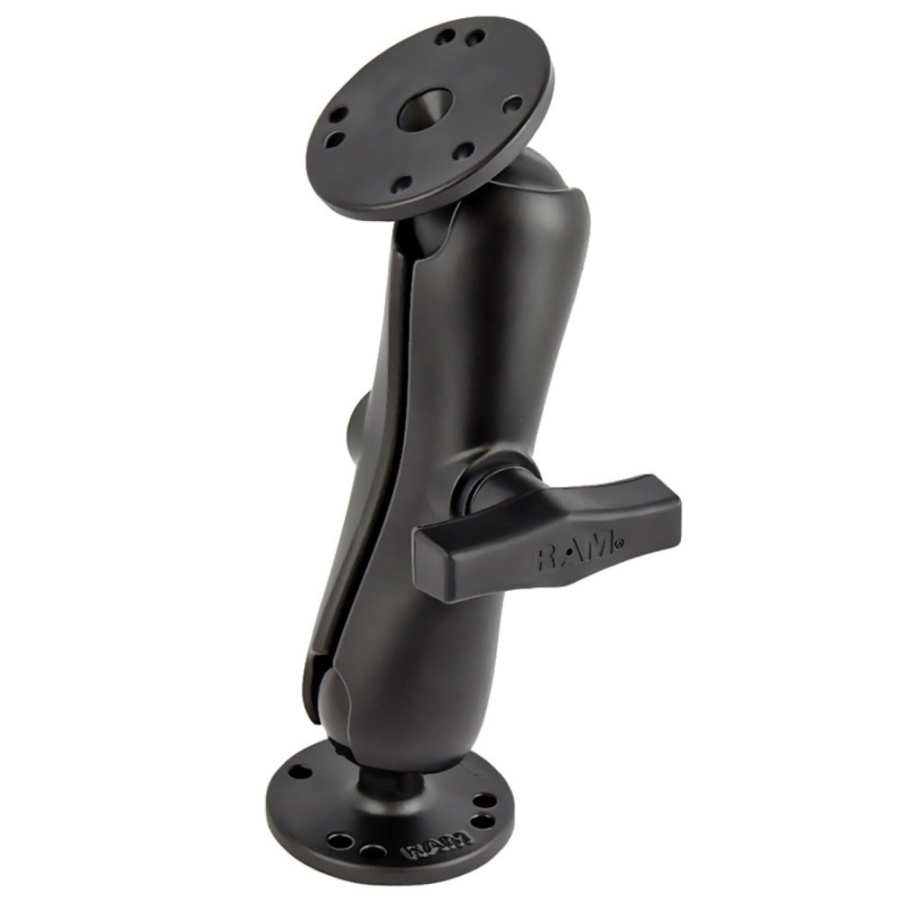 Productafbeelding nr. 1: RAM Mounts opbouwset, 2 x ronde basisplaat (AMPS), middellange verbindingsarm, C-kogel (1,5 duim), in polyzak