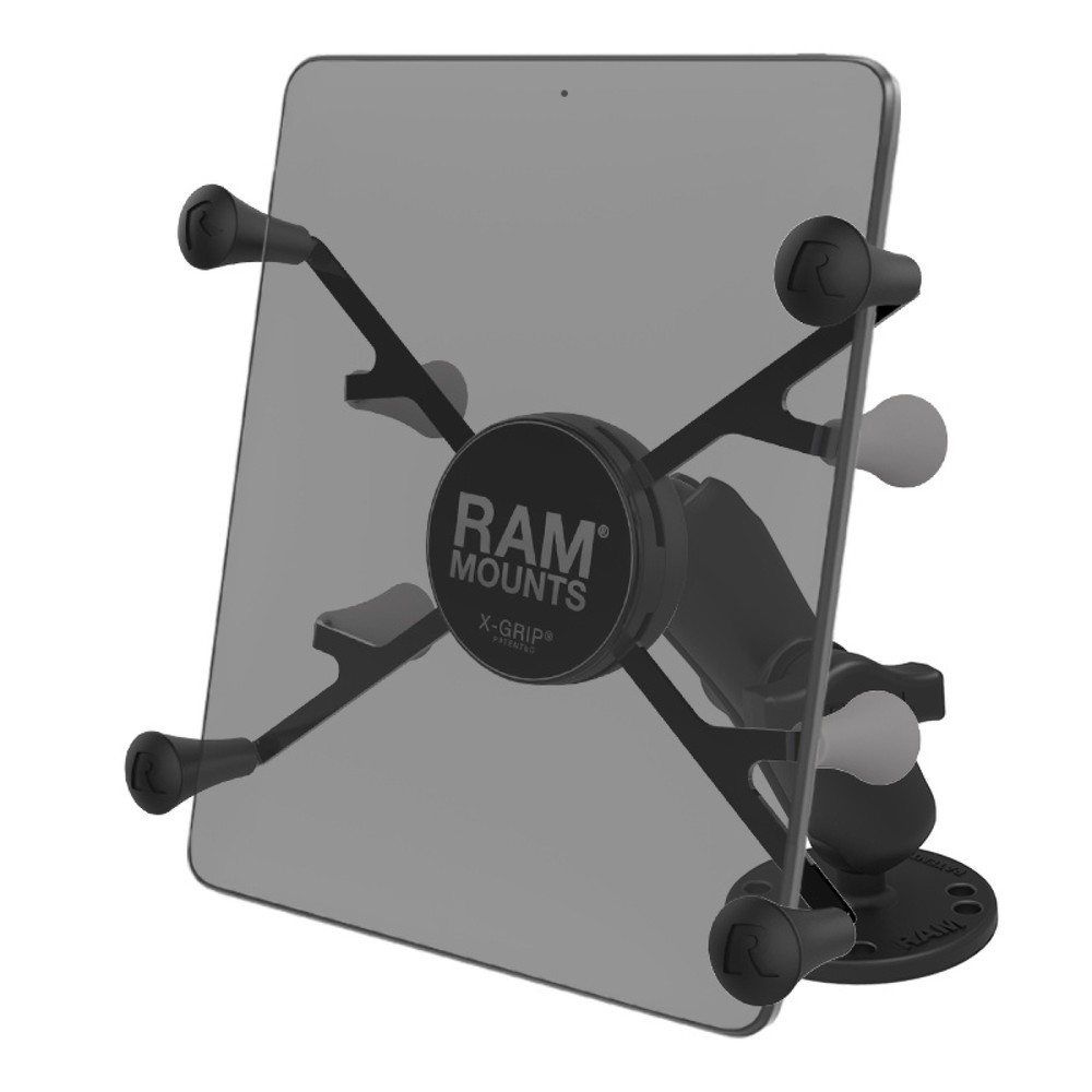 Productafbeelding nr. 1: RAM Mounts X-Grip opbouwhouder voor tablets (7 duim), B-kogel (1 duim), ronde basisplaat (AMPS), middellange verbindingsarm