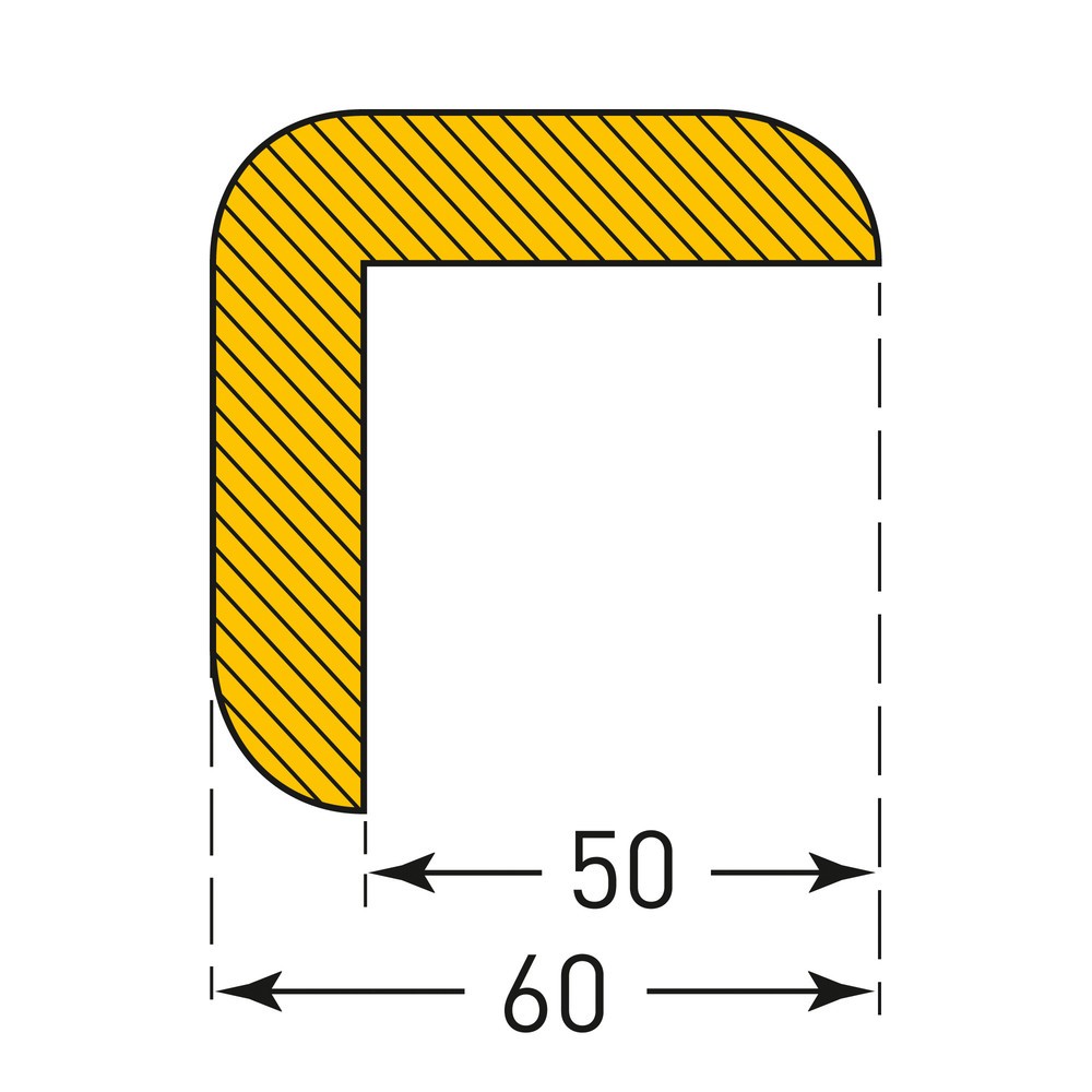 Productafbeelding nr. 3: Stootbescherming voor randen MORAVIA, hoekvormig spits, magnetisch, hxb 60 x 60 mm, lengte 1 m