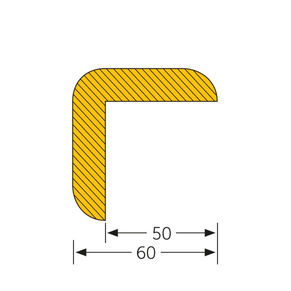Productafbeelding nr. 2: Stootbescherming voor randen MORAVIA, hoekvormig spits, zelfklevend, hxb 60 x 60 mm, lengte 1 m
