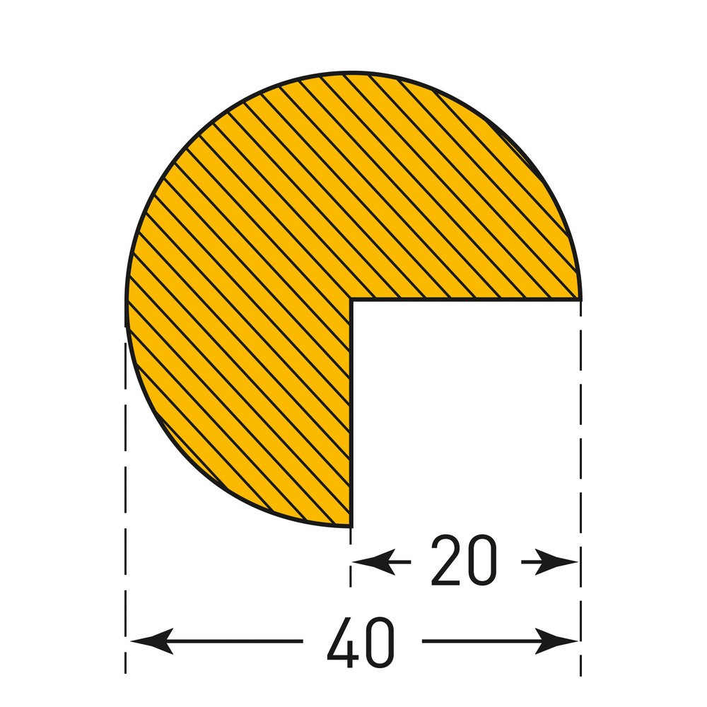 Productafbeelding nr. 4: Stootbescherming voor randen MORAVIA, rond, magnetisch, hxb 40 x 40 mm, lengte 1 m