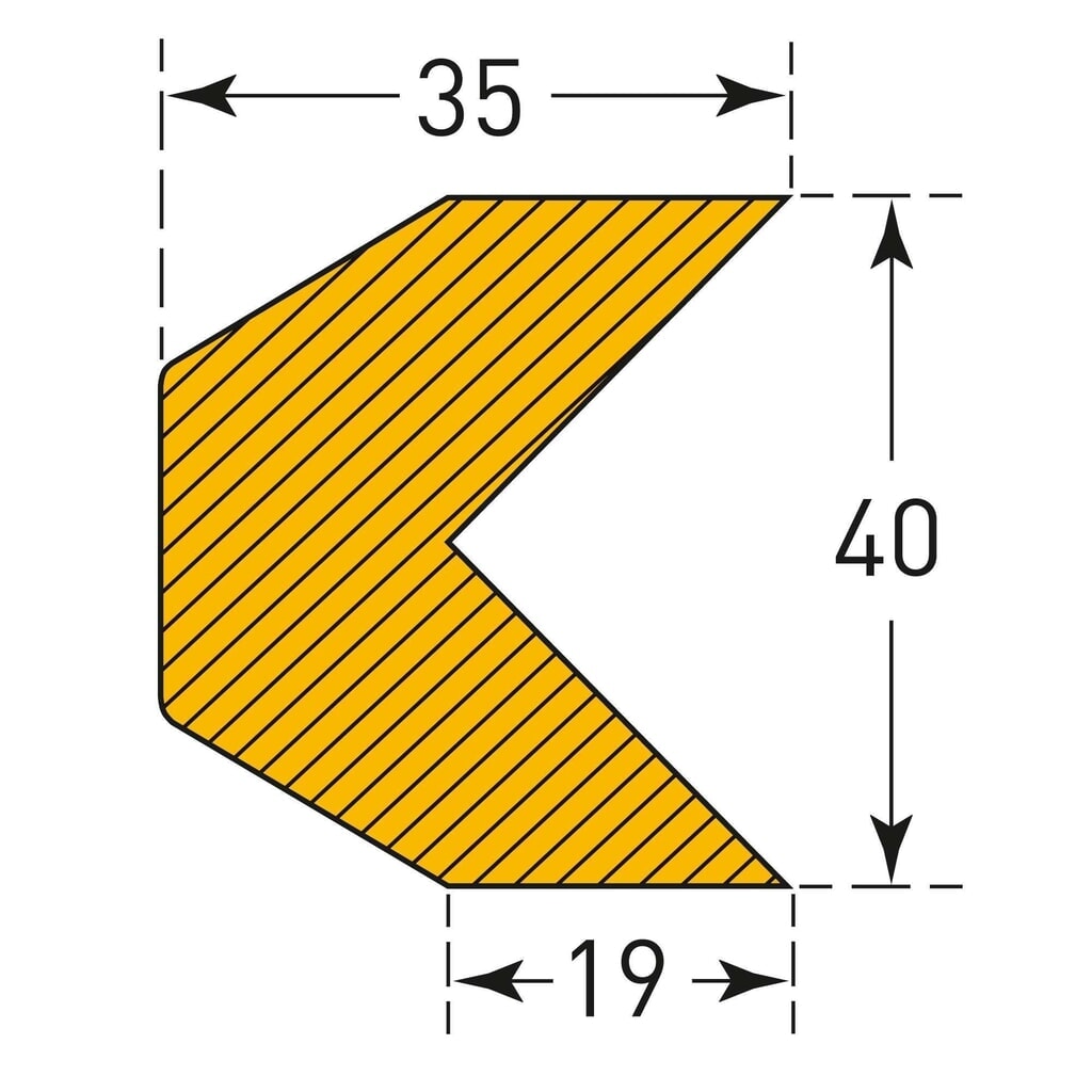 Stootbescherming voor randen MORAVIA, trapeziumvormig, zelfklevend, hxb 35 x 40 mm, lengte 1 m Productafbeelding nr. 3: Stootbescherming voor randen MORAVIA, trapeziumvormig, zelfklevend, hxb 35 x 40 mm, lengte 1 m