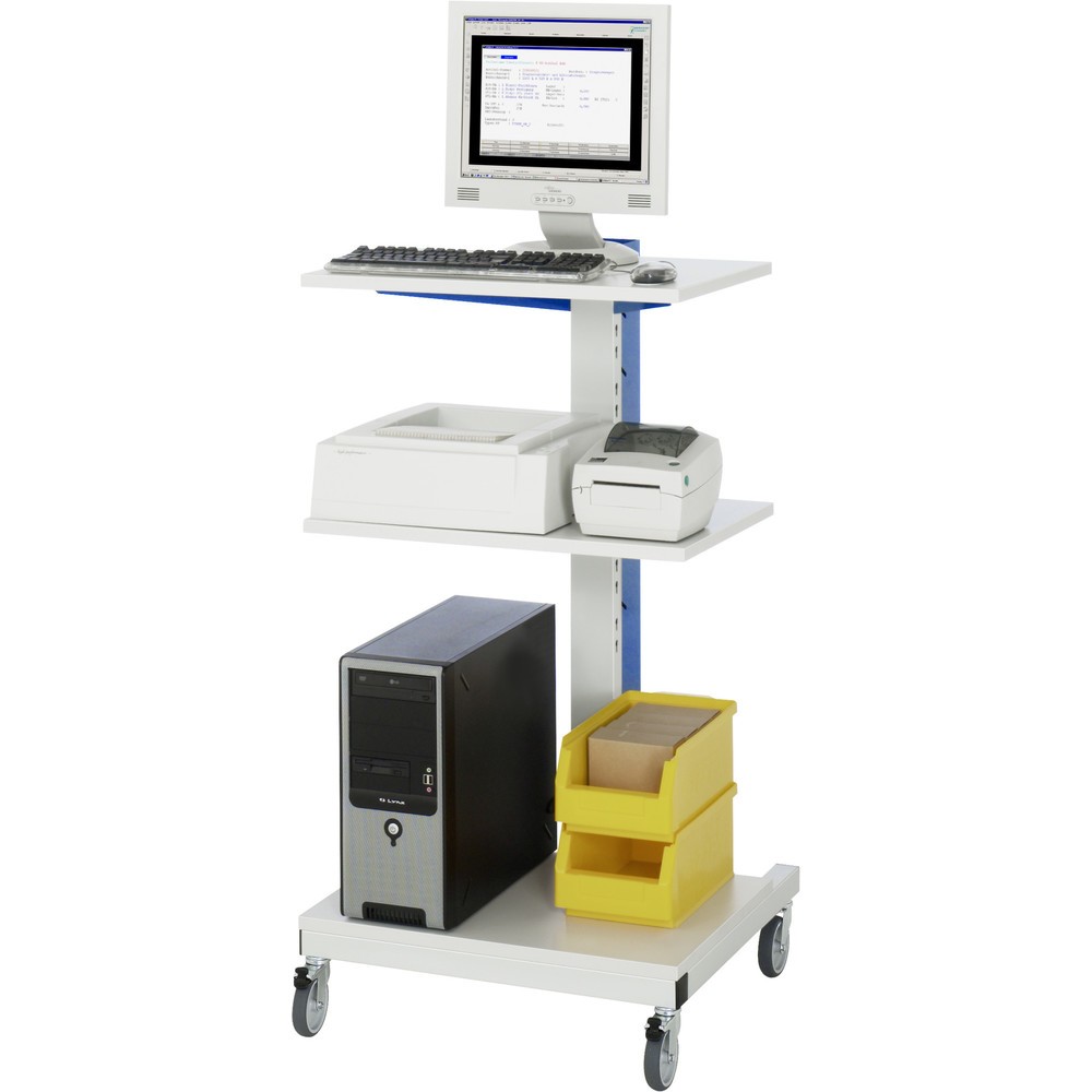 Productafbeelding nr. 2: RAU computerstandaard, h x b x d 1.230 x 650 x 650 mm, met wielset