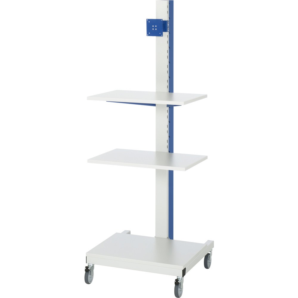 Productafbeelding nr. 1: RAU computerstandaard, h x b x d 1.770 x 650 x 650 mm, met flatscreenhouder en wielset