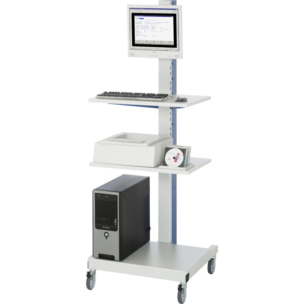 Productafbeelding nr. 4: RAU computerstandaard, h x b x d 1.770 x 650 x 650 mm, met flatscreenhouder en wielset