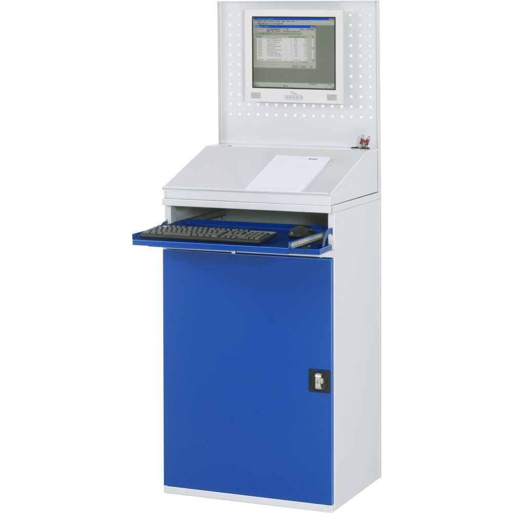 Productafbeelding nr. 2: RAU computerkast, h x b x d 1.770 x 650 x 520 mm, met 1 openslaande deur en uitschuifblad voor het toetsenbord