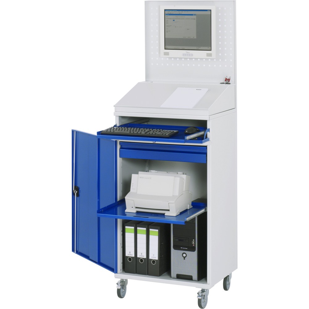 Productafbeelding nr. 1: RAU computerkast, h x b x d 1.895 x 650 x 520 mm, met 1 openslaande deur en uitschuifblad voor het toetsenbord