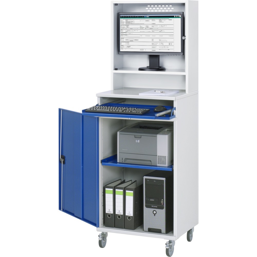Productafbeelding nr. 3: RAU computerkast, h x b x d 1.895 x 650 x 520 mm, met 1 openslaande deur, uitschuifblad voor het toetsenbord en monitorbehuizing