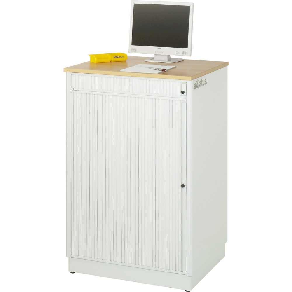 Productafbeelding nr. 3: RAU computerstations, h x b x d 1.100 x 720 x 660 mm, werkblad met beukendecor, met rolluik, contactdooslijst