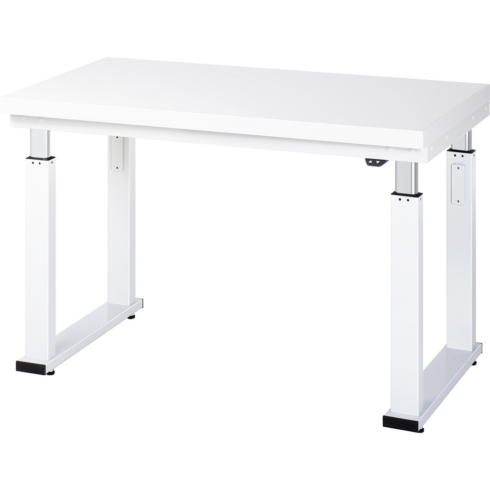 Product afbeelding: RAU elektrisch in hoogte verstelbare werkbank serie adlatus 600, h x b x d 740-1.140 x 1.250 x 700 mm, werkblad van hard laminaat