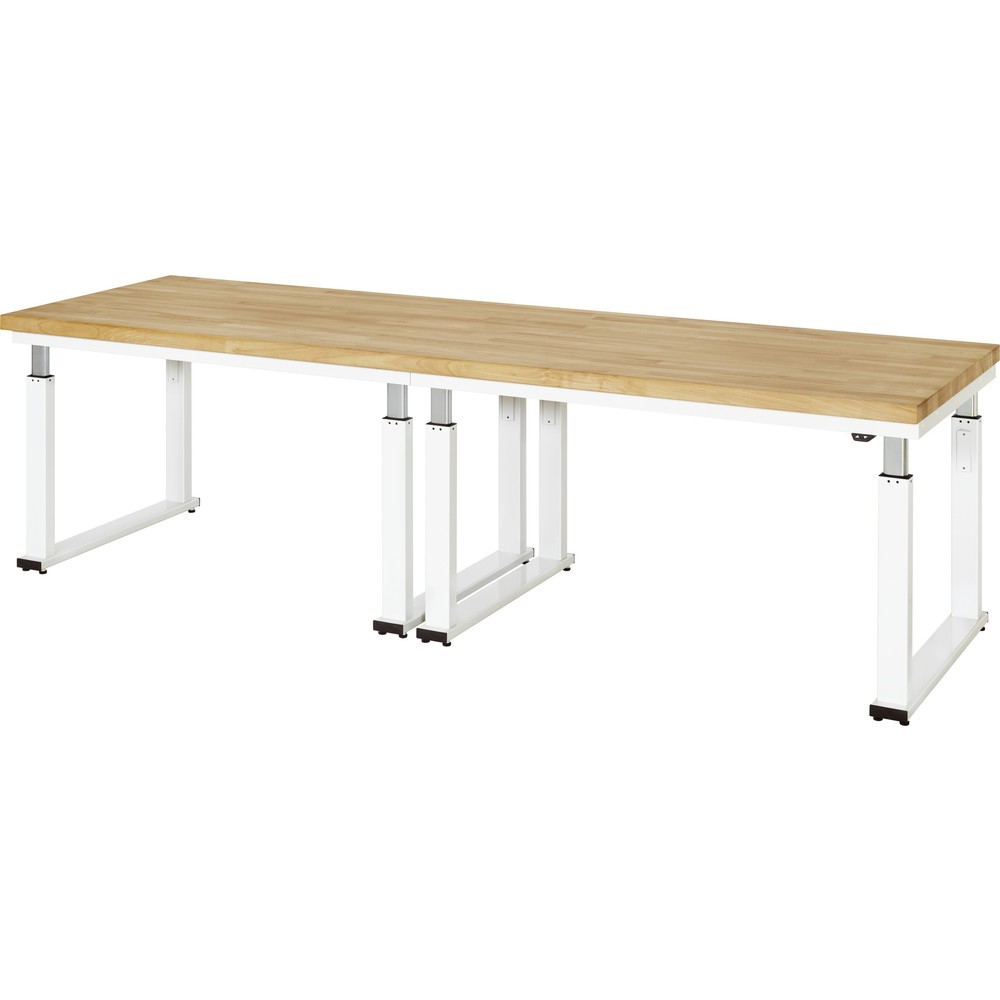 Product afbeelding: RAU elektrisch in hoogte verstelbare werkbank serie adlatus 600, h x b x d 740-1.140 x 3.000 x 900 mm, massief beuken werkblad