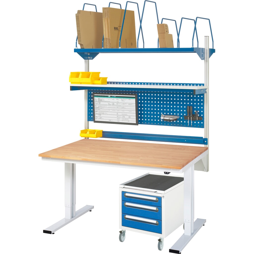 Productafbeelding nr. 7: RAU elektrisch in hoogte verstelbare werktafel serie adlatus 300, h x b x d 720-1.120 x 2.000 x 1.000 mm, werkblad met bekleding van roestvrijstalen plaat