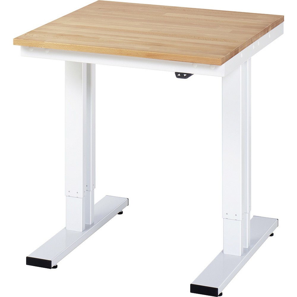 Product afbeelding: RAU elektrisch in hoogte verstelbare werktafel serie adlatus 300, h x b x d 720-1.120 x 750 x 800 mm, massief beuken werkblad