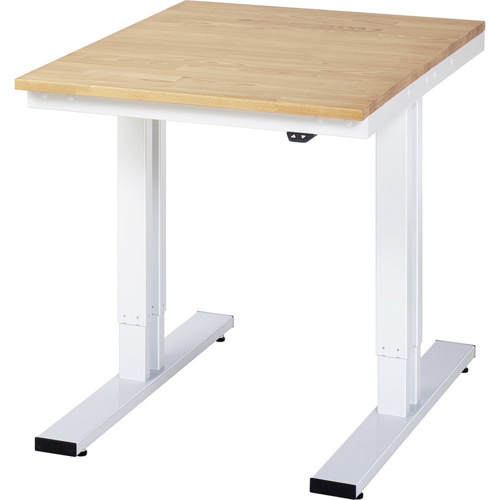 Product afbeelding: RAU elektrisch in hoogte verstelbare werktafel serie adlatus 300, h x b x d 720-1.120 x 750 x 1.000 mm, massief beuken werkblad