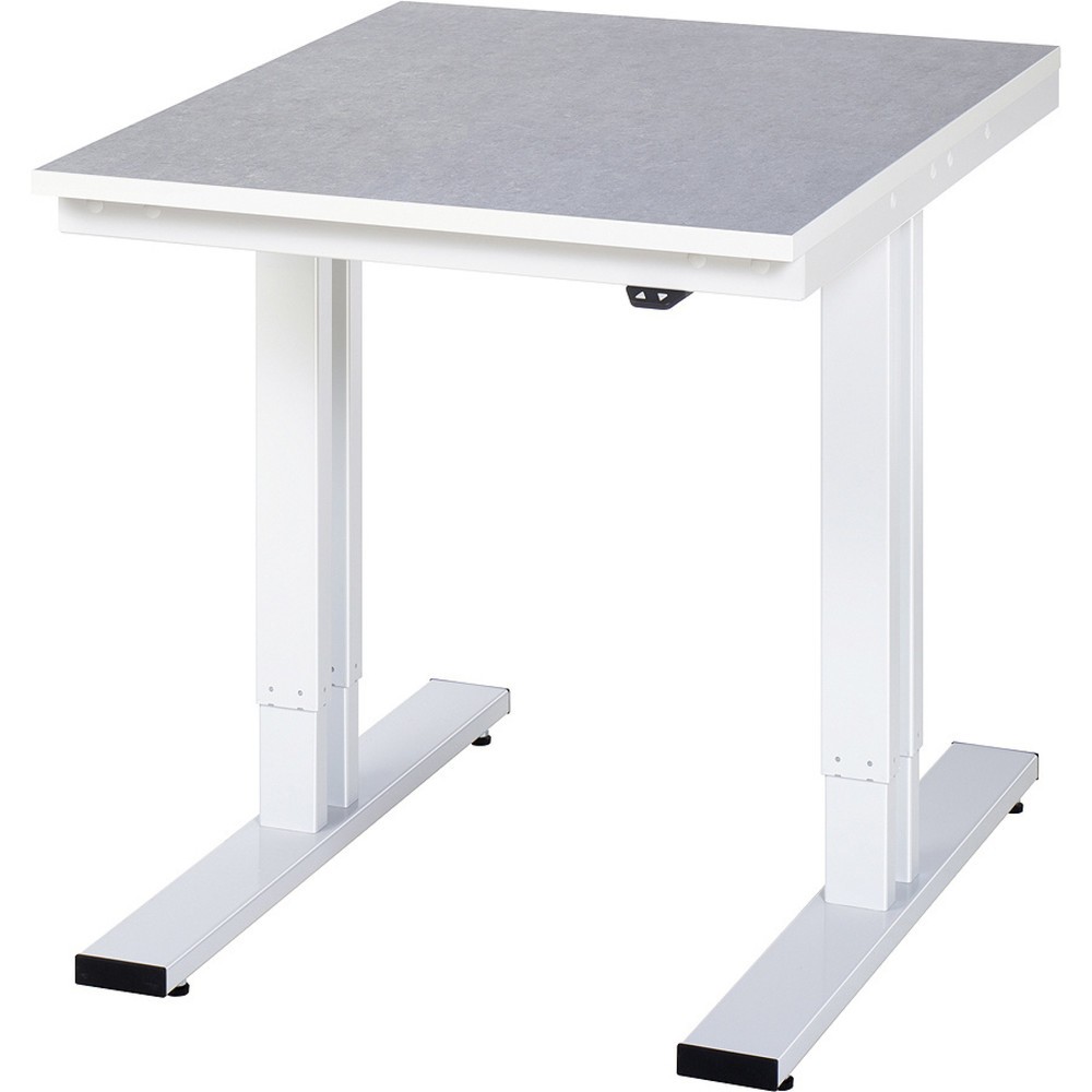 Product afbeelding: RAU elektrisch in hoogte verstelbare werktafel serie adlatus 300, h x b x d 720-1.120 x 750 x 1.000 mm, werkblad met linoleum-/Universal-laag