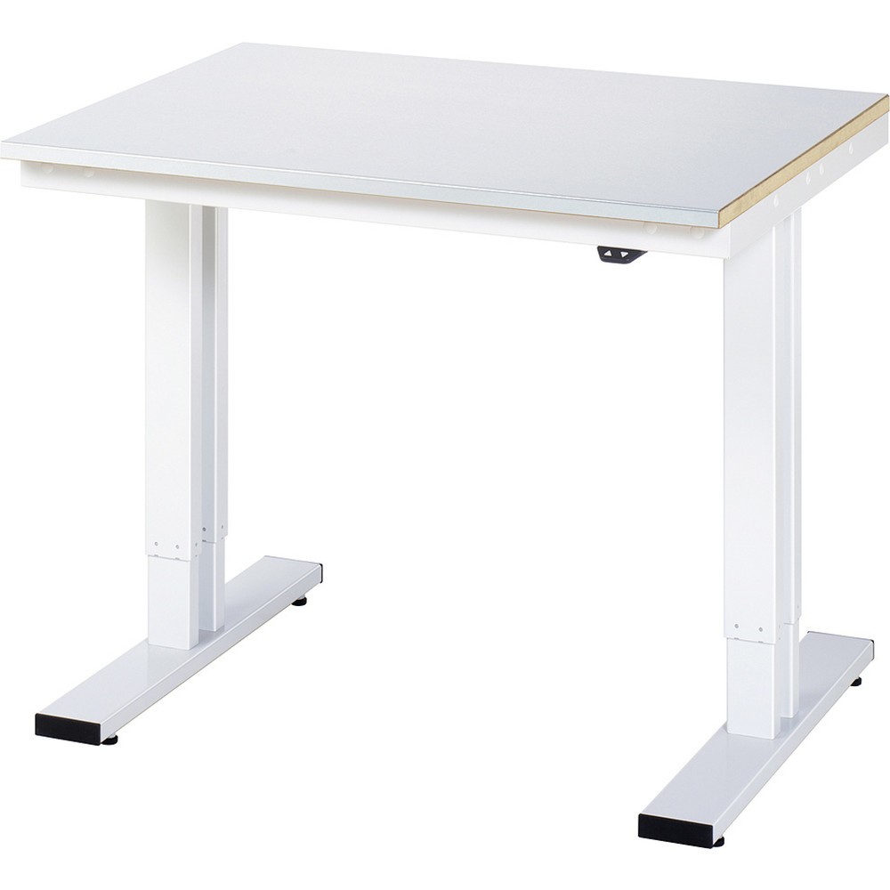 Product afbeelding: RAU elektrisch in hoogte verstelbare werktafel serie adlatus 300, h x b x d 720-1.120 x 1.000 x 800 mm, werkblad met plaatstaalbekleding