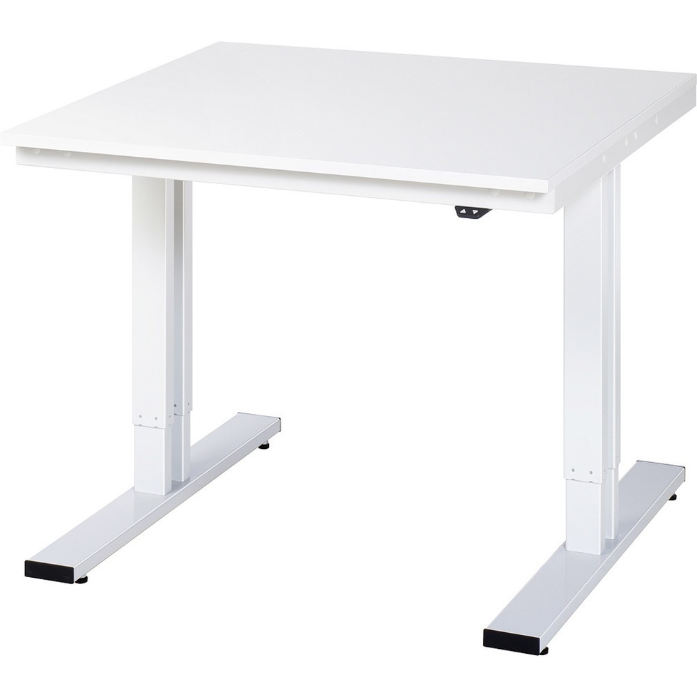 Product afbeelding: RAU elektrisch in hoogte verstelbare werktafel serie adlatus 300, h x b x d 720-1.120 x 1.000 x 1.000 mm, EGB-werkblad met melamineharscoating