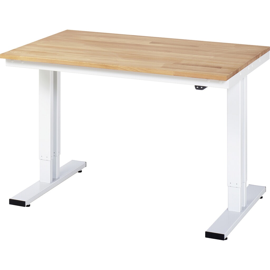 RAU elektrisch in hoogte verstelbare werktafel serie adlatus 300, h x b x d 720-1.120 x 1.250 x 800 mm, massief beuken werkblad Product afbeelding: RAU elektrisch in hoogte verstelbare werktafel serie adlatus 300, h x b x d 720-1.120 x 1.250 x 800 mm, massief beuken werkblad