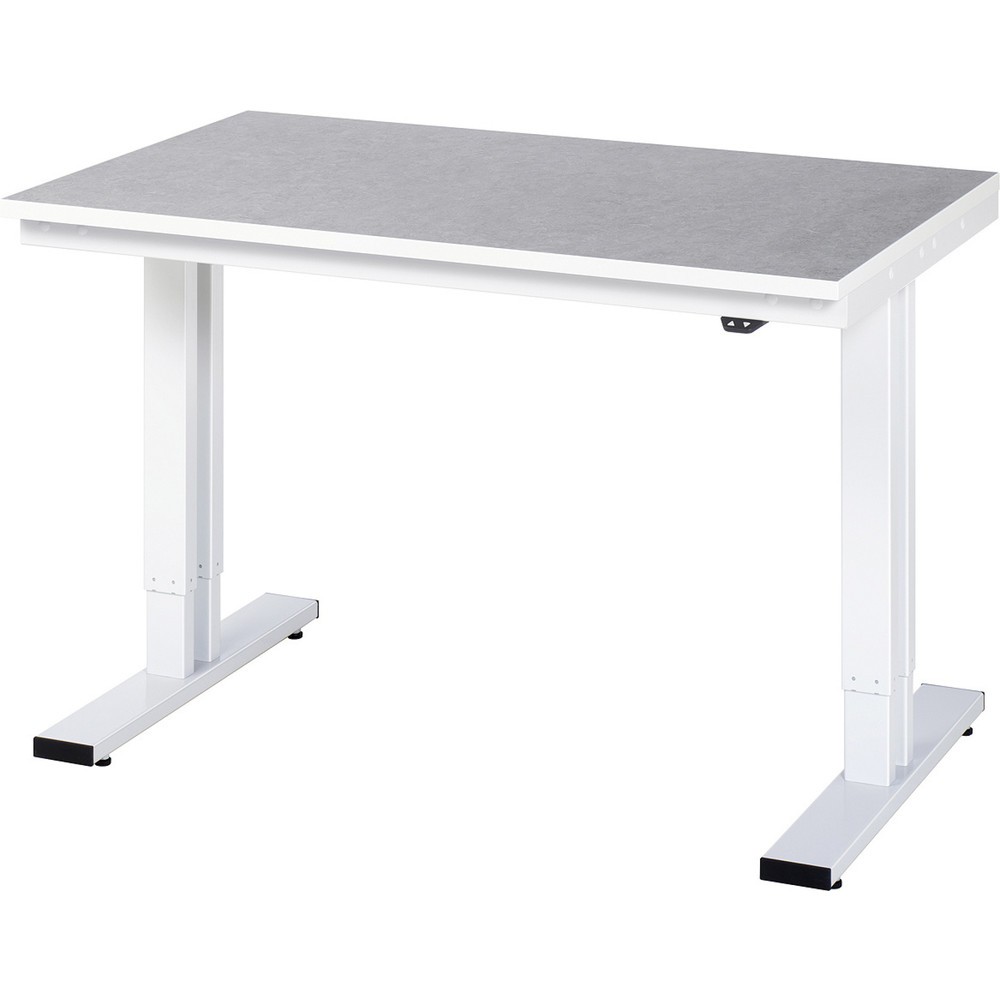 Product afbeelding: RAU elektrisch in hoogte verstelbare werktafel serie adlatus 300, h x b x d 720-1.120 x 1.250 x 800 mm, werkblad met linoleum-/Universal-laag