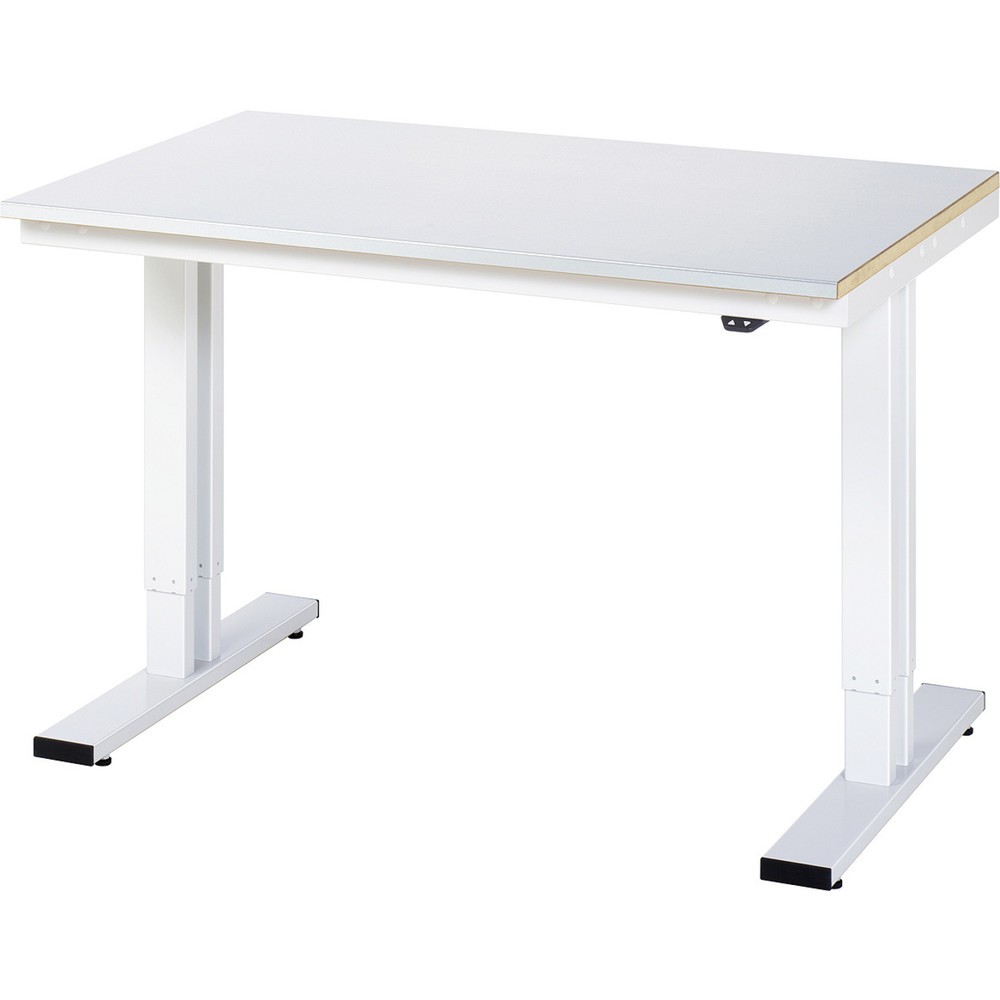 Product afbeelding: RAU elektrisch in hoogte verstelbare werktafel serie adlatus 300, h x b x d 720-1.120 x 1.250 x 800 mm, werkblad met plaatstaalbekleding
