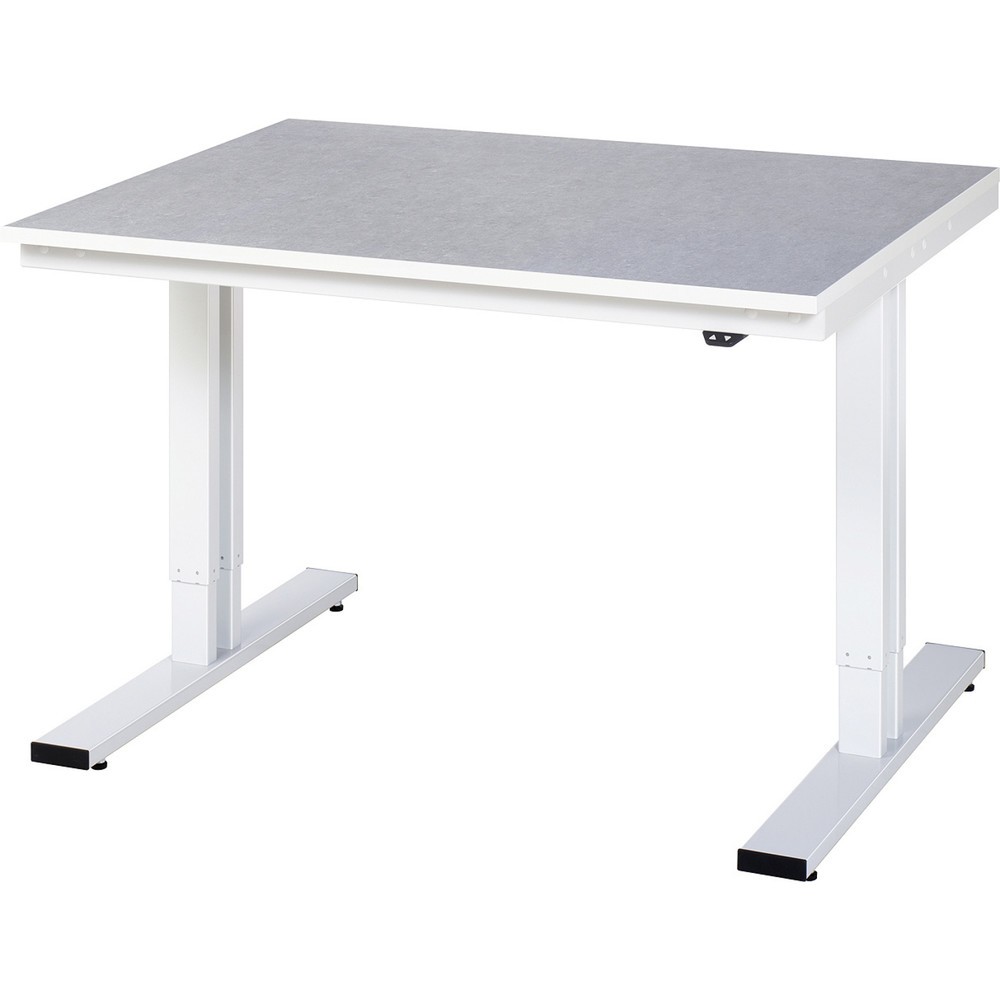 Product afbeelding: RAU elektrisch in hoogte verstelbare werktafel serie adlatus 300, h x b x d 720-1.120 x 1.250 x 1.000 mm, werkblad met linoleum-/Universal-laag