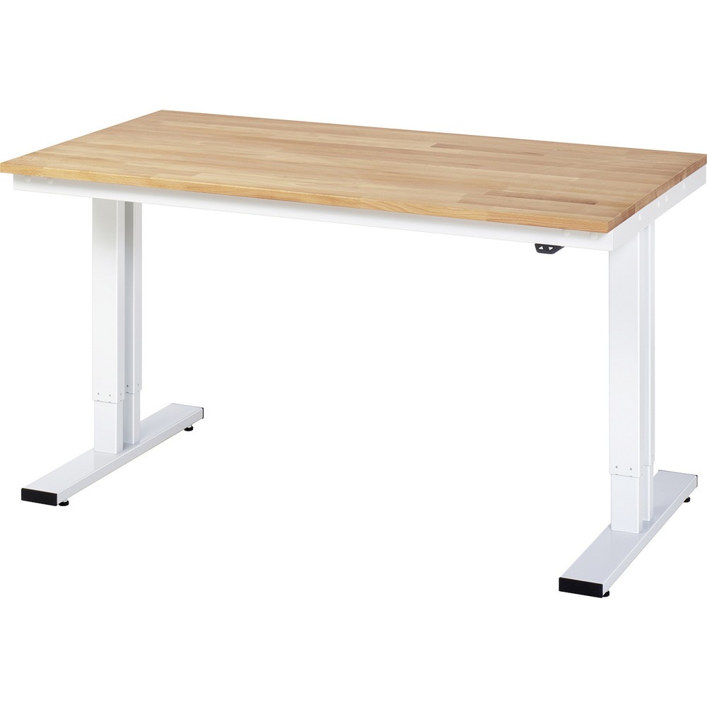 Product afbeelding: RAU elektrisch in hoogte verstelbare werktafel serie adlatus 300, h x b x d 720-1.120 x 1.500 x 800 mm, massief beuken werkblad