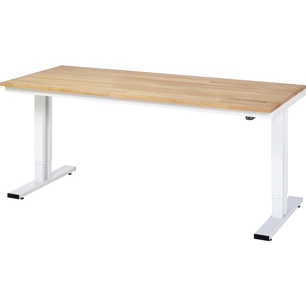 Product afbeelding: RAU elektrisch in hoogte verstelbare werktafel serie adlatus 300, h x b x d 720-1.120 x 2.000 x 800 mm, massief beuken werkblad
