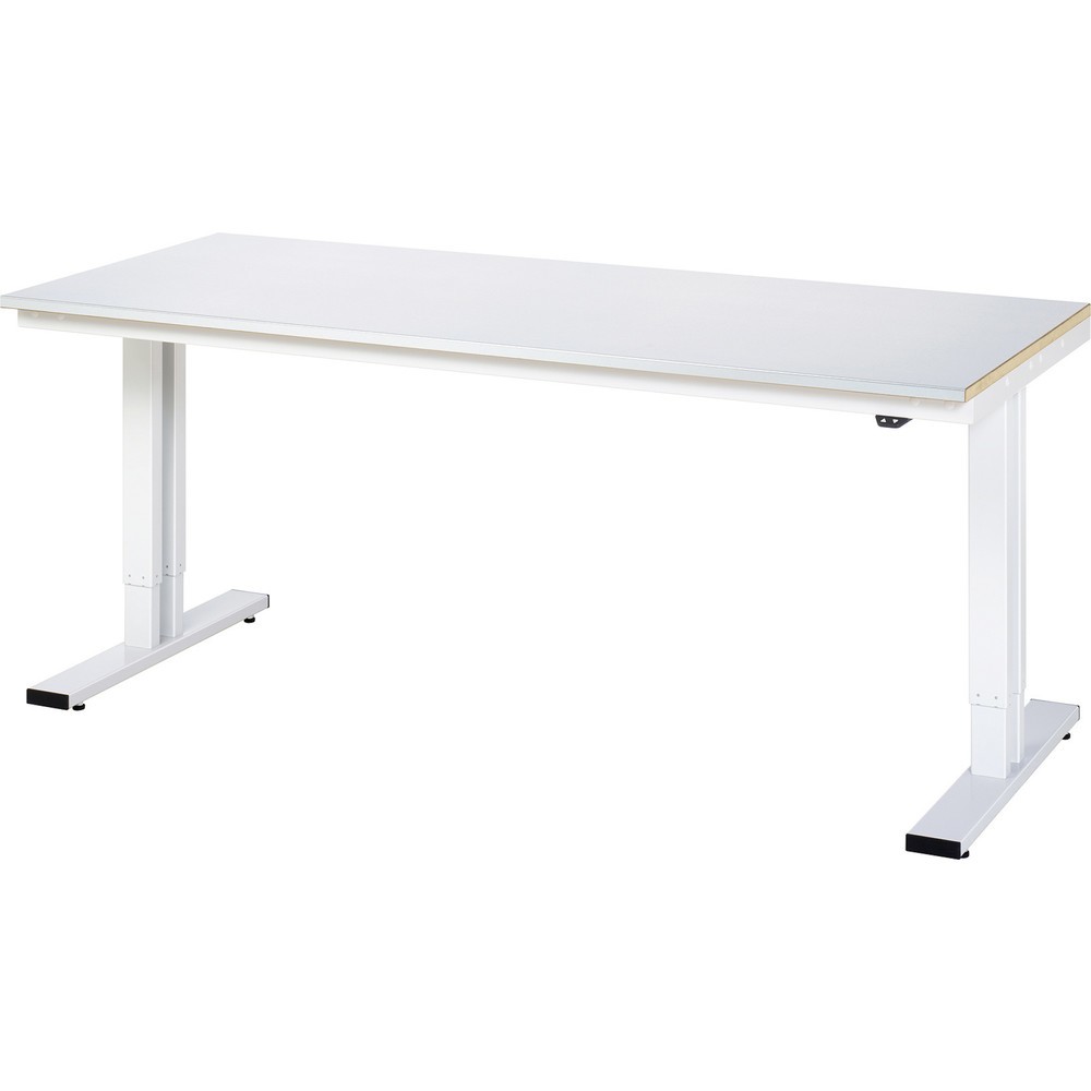 Product afbeelding: RAU elektrisch in hoogte verstelbare werktafel serie adlatus 300, h x b x d 720-1.120 x 2.000 x 800 mm, werkblad met plaatstaalbekleding