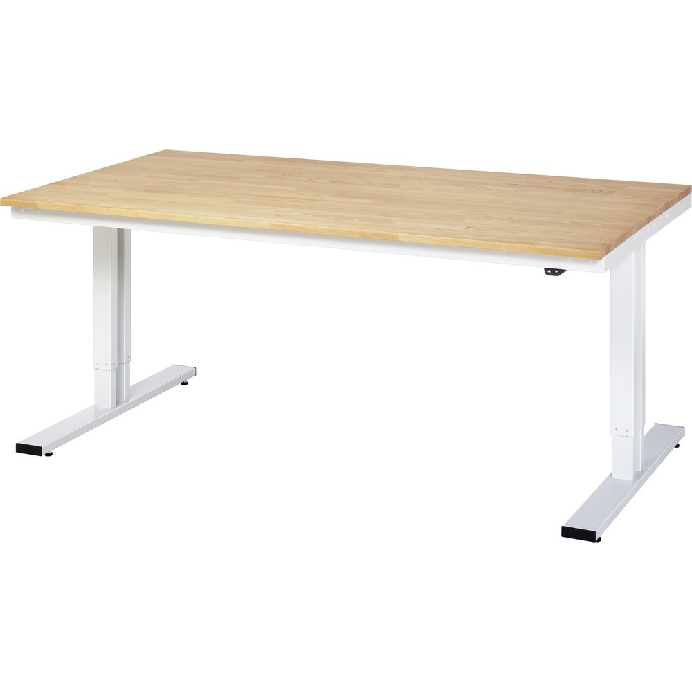 Product afbeelding: RAU elektrisch in hoogte verstelbare werktafel serie adlatus 300, h x b x d 720-1.120 x 2.000 x 1.000 mm, massief beuken werkblad
