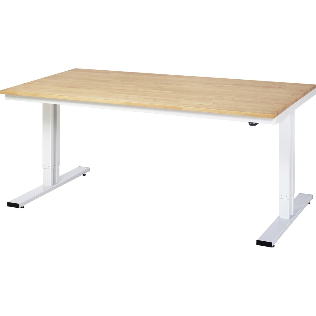 Product afbeelding: RAU elektrisch in hoogte verstelbare werktafel serie adlatus 300, h x b x d 720-1.120 x 2.000 x 1.000 mm, massief beuken werkblad