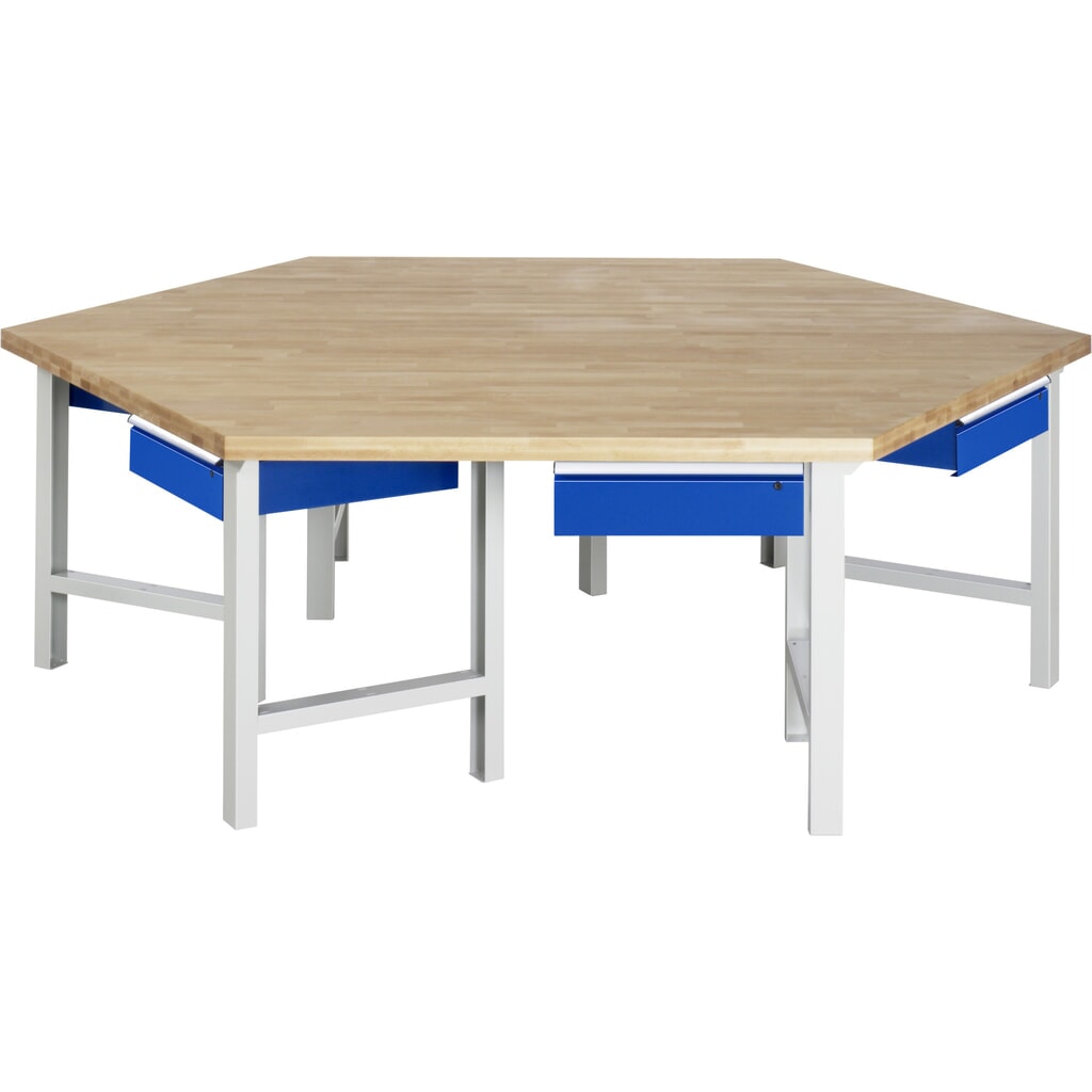 RAU groepswerkbank serie 4000, hxbxd 840 x 2.700 x 2.340 mm, 6 lades met ErgoScript® Product afbeelding: RAU groepswerkbank serie 4000, hxbxd 840 x 2.700 x 2.340 mm, 6 lades met ErgoScript®