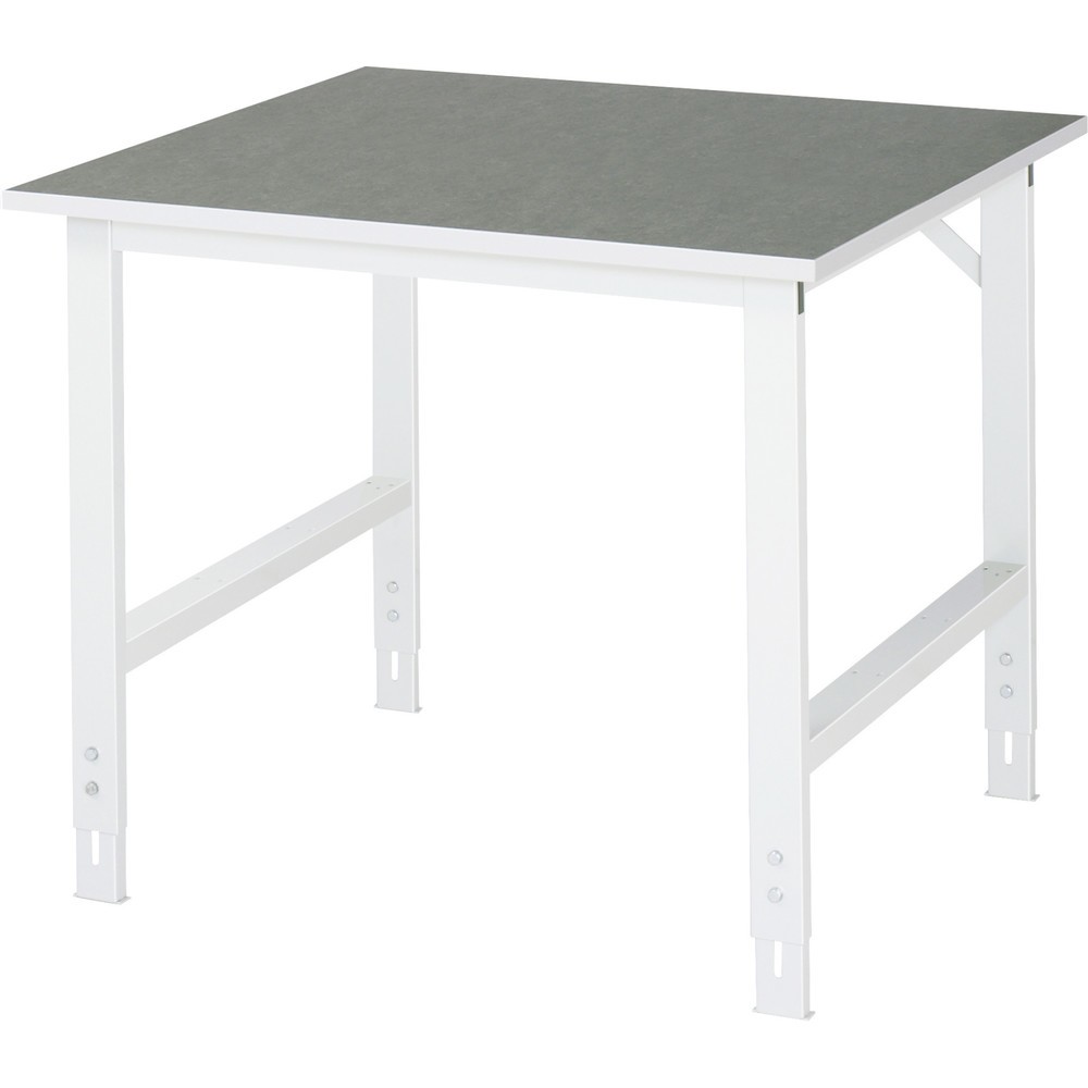 Product afbeelding: RAU in hoogte verstelbare werktafel serie TOM, h x b x d 760-1.080 x 1.000 x 1.000 mm, werkblad met linoleum-/Universal-laag