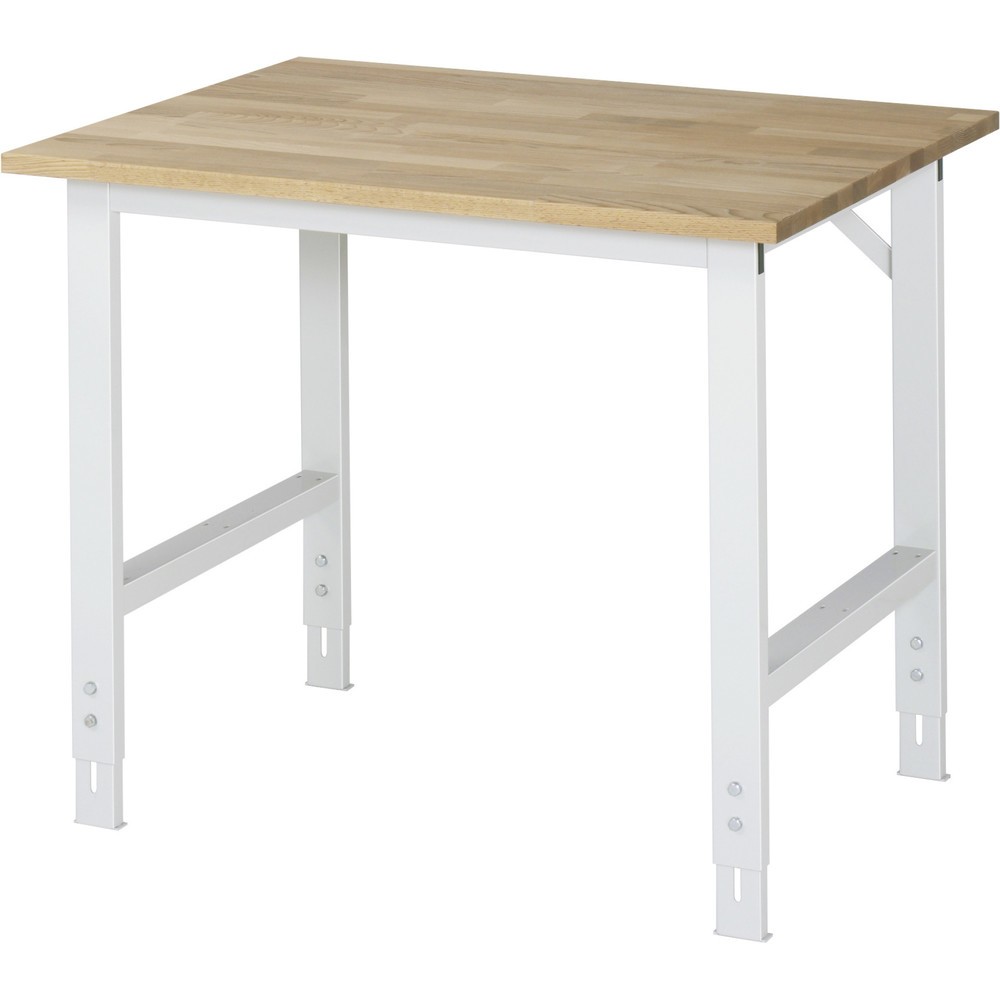 Product afbeelding: RAU in hoogte verstelbare werktafel serie TOM, h x b x d 760-1.080 x 1.000 x 800 mm, massief beuken werkblad