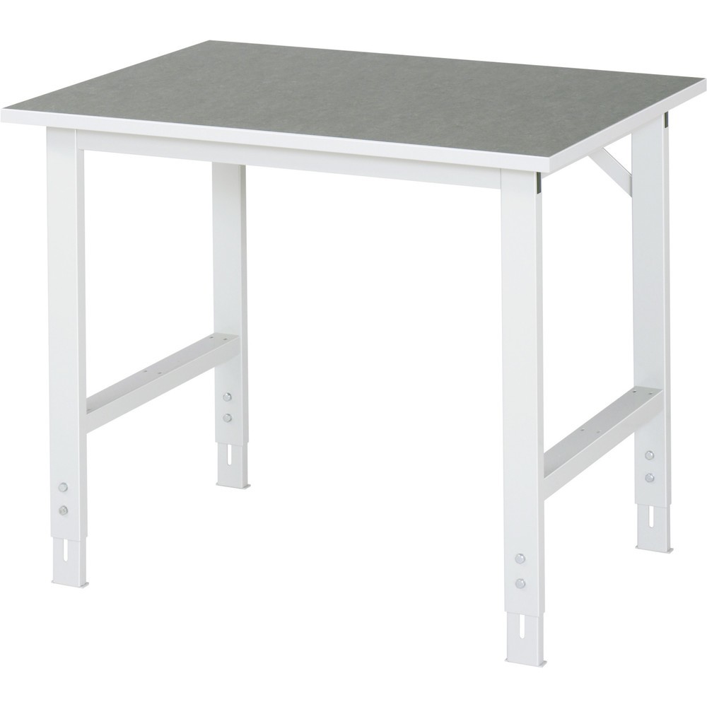 Productafbeelding nr. 1: RAU in hoogte verstelbare werktafel serie TOM, h x b x d 760-1.080 x 1.000 x 800 mm, werkblad met linoleum-/Universal-laag