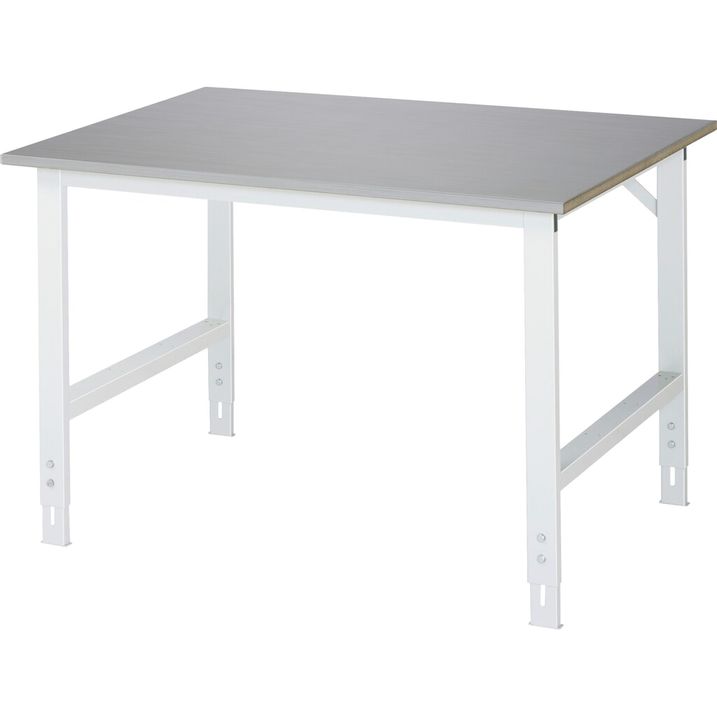 RAU in hoogte verstelbare werktafel serie TOM, h x b x d 760-1.080 x 1.250 x 1.000 mm, werkblad met bekleding van roestvrijstalen plaat Product afbeelding: RAU in hoogte verstelbare werktafel serie TOM, h x b x d 760-1.080 x 1.250 x 1.000 mm, werkblad met bekleding van roestvrijstalen plaat