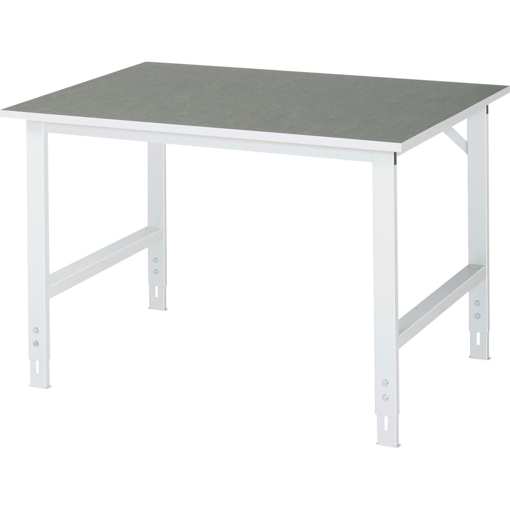 Product afbeelding: RAU in hoogte verstelbare werktafel serie TOM, h x b x d 760-1.080 x 1.250 x 1.000 mm, werkblad met linoleum-/Universal-laag
