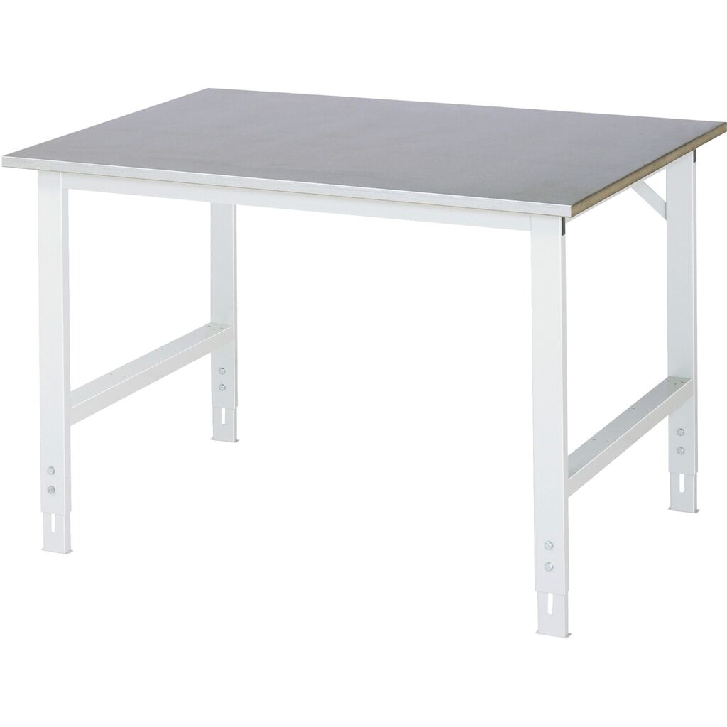 RAU in hoogte verstelbare werktafel serie TOM, h x b x d 760-1.080 x 1.250 x 1.000 mm, werkblad met bekleding van roestvrijstalen plaat Product afbeelding: RAU in hoogte verstelbare werktafel serie TOM, h x b x d 760-1.080 x 1.250 x 1.000 mm, werkblad met bekleding van roestvrijstalen plaat