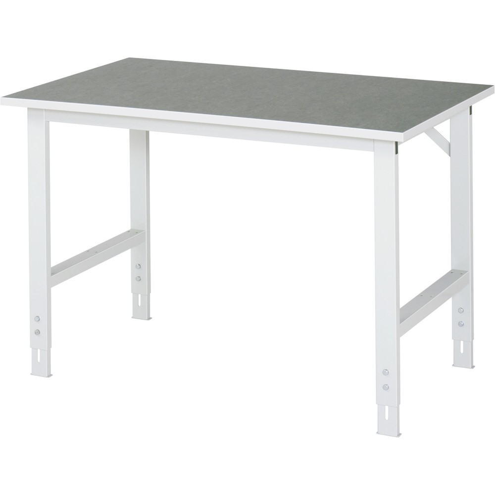 Product afbeelding: RAU in hoogte verstelbare werktafel serie TOM, h x b x d 760-1.080 x 1.250 x 800 mm, werkblad met linoleum-/Universal-laag