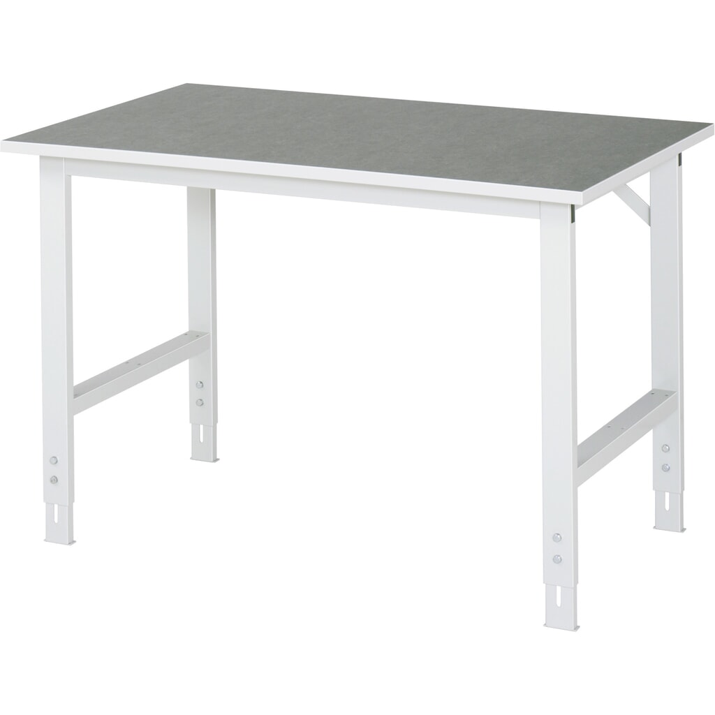 Product afbeelding: RAU in hoogte verstelbare werktafel serie TOM, h x b x d 760-1.080 x 1.250 x 800 mm, werkblad met linoleum-/Universal-laag