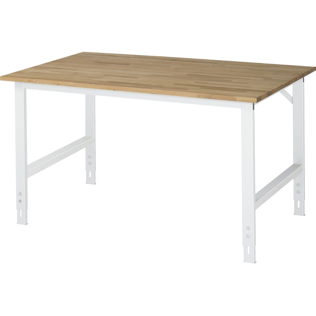 Product afbeelding: RAU in hoogte verstelbare werktafel serie TOM, h x b x d 760-1.080 x 1.500 x 1.000 mm, massief beuken werkblad