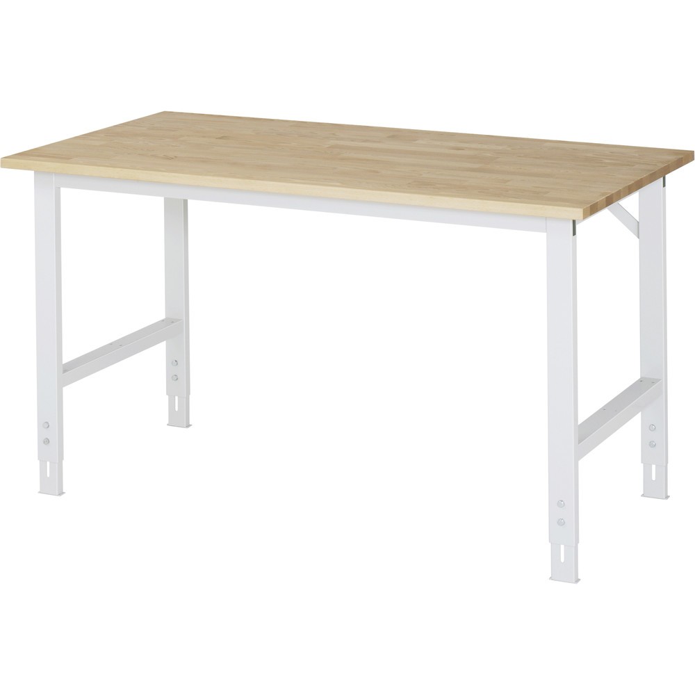 Product afbeelding: RAU in hoogte verstelbare werktafel serie TOM, h x b x d 760-1.080 x 1.500 x 800 mm, massief beuken werkblad