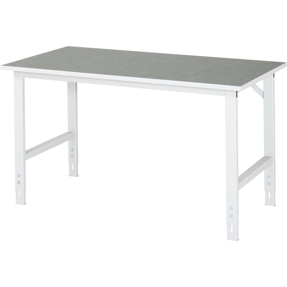 Product afbeelding: RAU in hoogte verstelbare werktafel serie TOM, h x b x d 760-1.080 x 1.500 x 800 mm, werkblad met linoleum-/Universal-laag