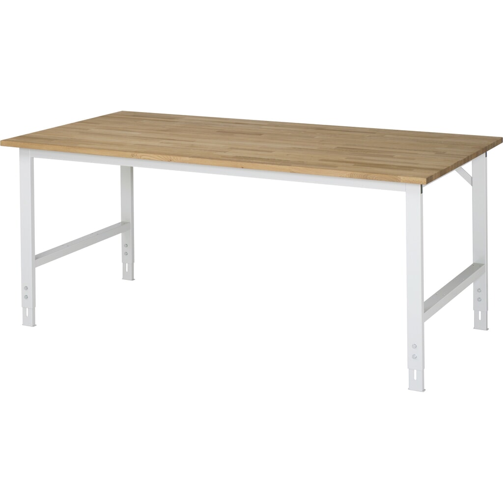 Product afbeelding: RAU in hoogte verstelbare werktafel serie TOM, h x b x d 760-1.080 x 2.000 x 1.000 mm, massief beuken werkblad