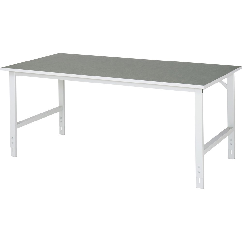 Product afbeelding: RAU in hoogte verstelbare werktafel serie TOM, h x b x d 760-1.080 x 2.000 x 1.000 mm, werkblad met linoleum-/Universal-laag