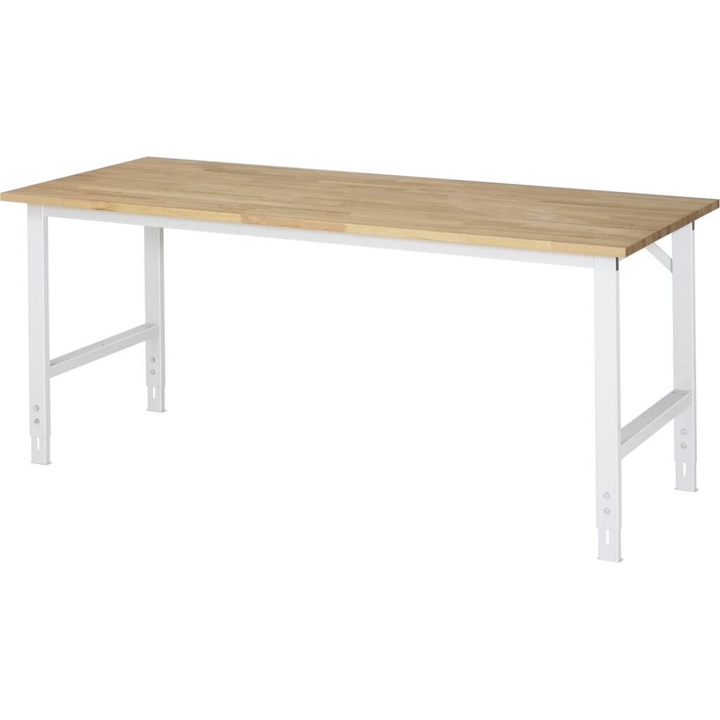 RAU in hoogte verstelbare werktafel serie TOM, h x b x d 760-1.080 x 2.000 x 800 mm, massief beuken werkblad Product afbeelding: RAU in hoogte verstelbare werktafel serie TOM, h x b x d 760-1.080 x 2.000 x 800 mm, massief beuken werkblad