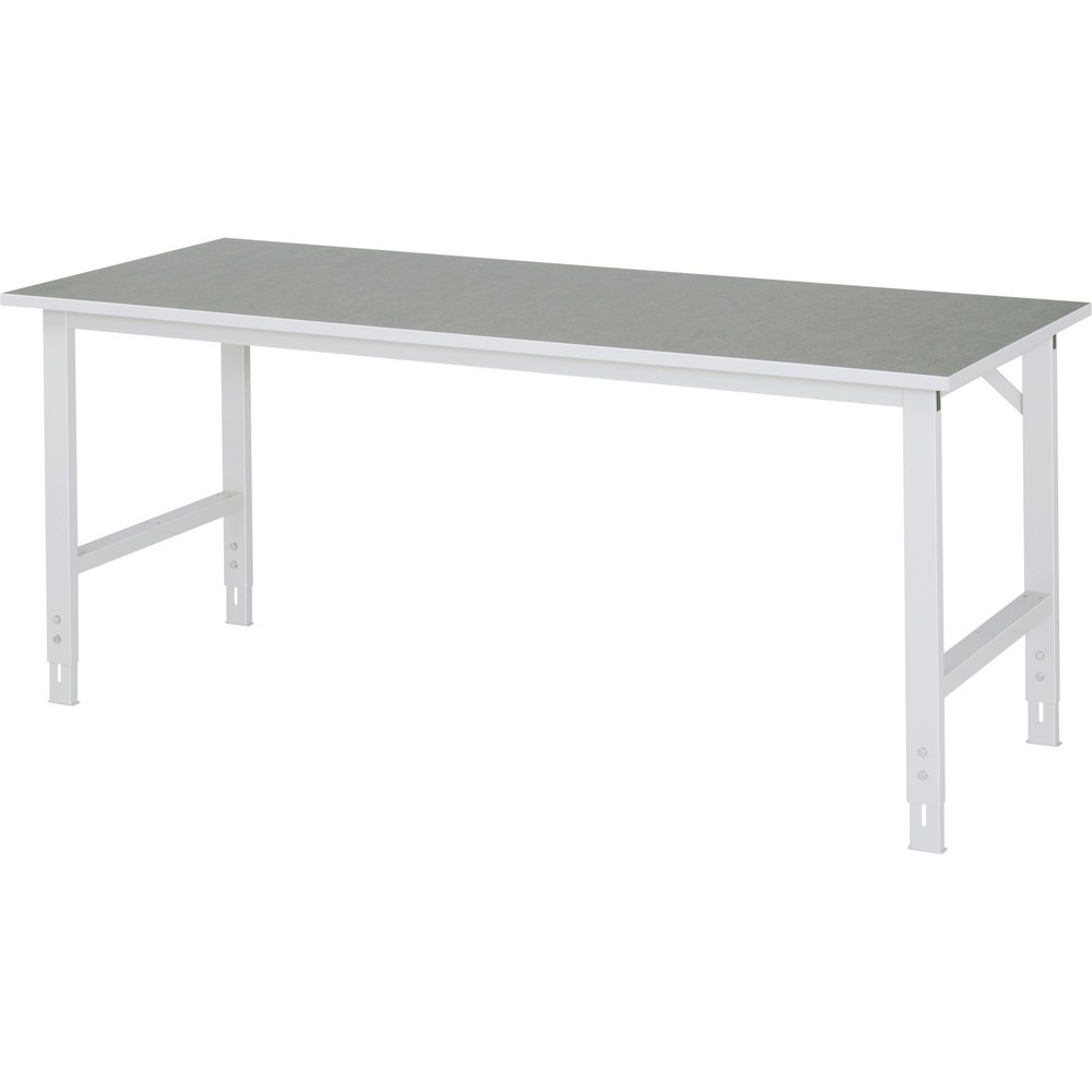 Product afbeelding: RAU in hoogte verstelbare werktafel serie TOM, h x b x d 760-1.080 x 2.000 x 800 mm, werkblad met linoleum-/Universal-laag