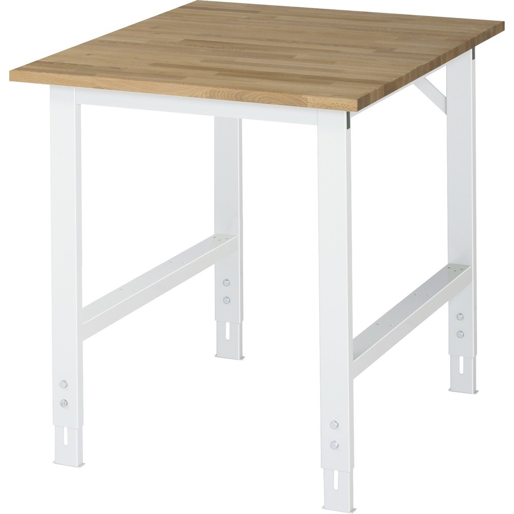 Product afbeelding: RAU in hoogte verstelbare werktafel serie TOM, h x b x d 760-1.080 x 750 x 1.000 mm, massief beuken werkblad