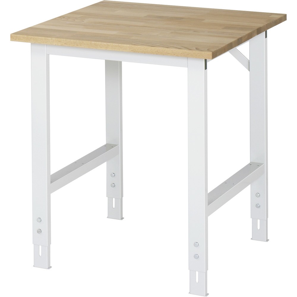 Product afbeelding: RAU in hoogte verstelbare werktafel serie TOM, h x b x d 760-1.080 x 750 x 800 mm, massief beuken werkblad