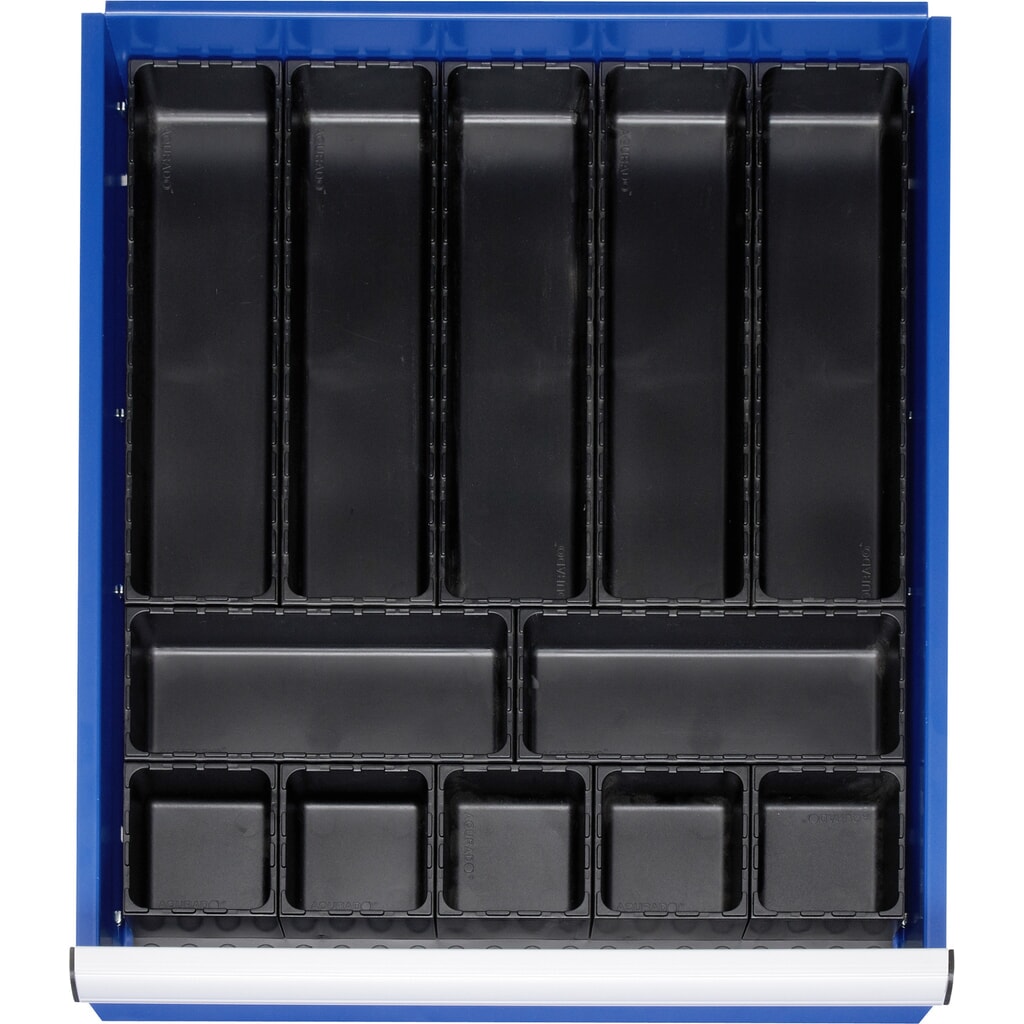 RAU indelingsset voor lade, h x b x d 48 x 490 x 560 mm, met bodemplaat en 5 dozen, maat L voor fronthoogte 60-360 mm Product afbeelding: RAU indelingsset voor lade, h x b x d 48 x 490 x 560 mm, met bodemplaat en 5 dozen, maat L voor fronthoogte 60-360 mm
