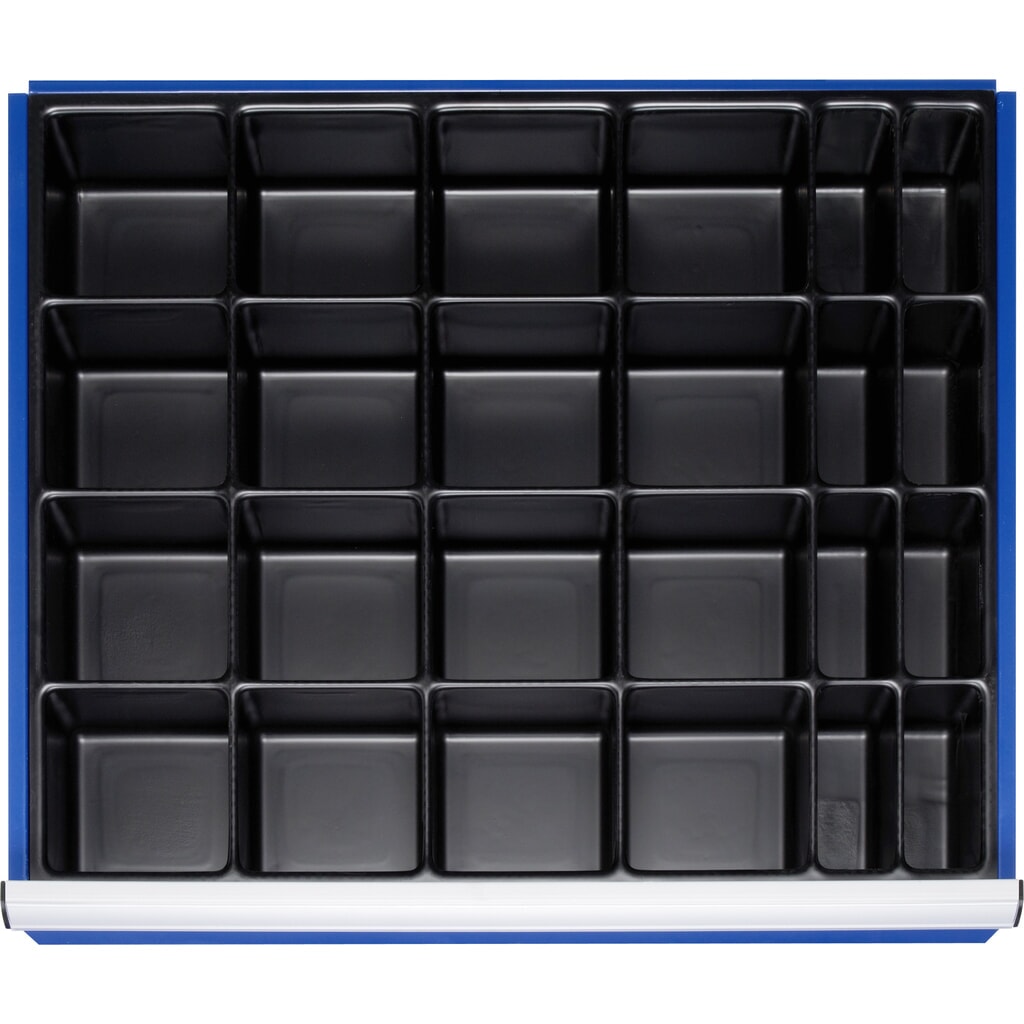Product afbeelding: RAU indelingsset voor lade, h x b x d 90 x 680 x 560 mm, met inzetstuk voor kleine onderdelen en 24 vakken, maat XL voor fronthoogte 120-360 mm